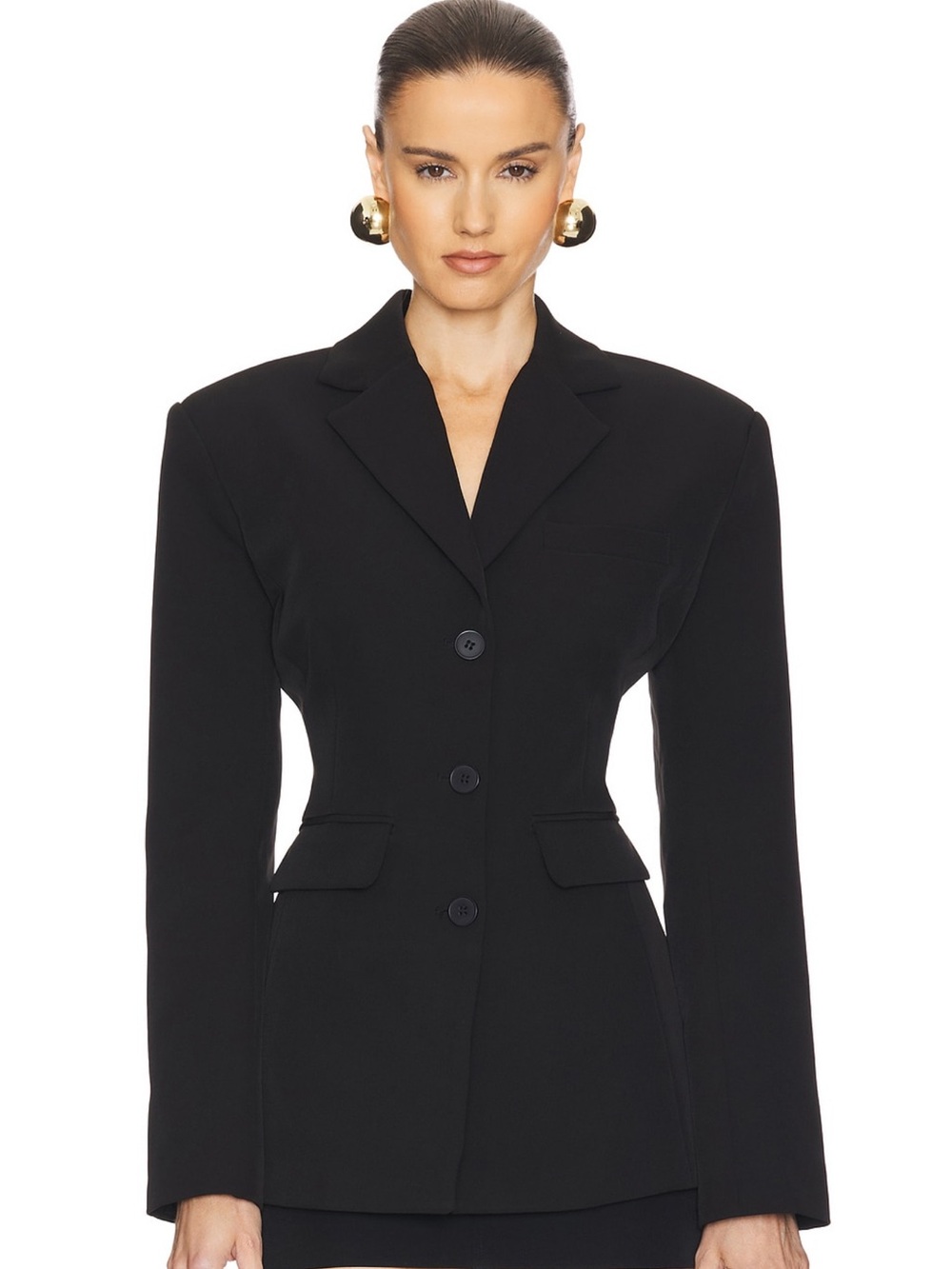 Helsa s curve tailored jacket - Black Tailored Women's Blazer Jacket